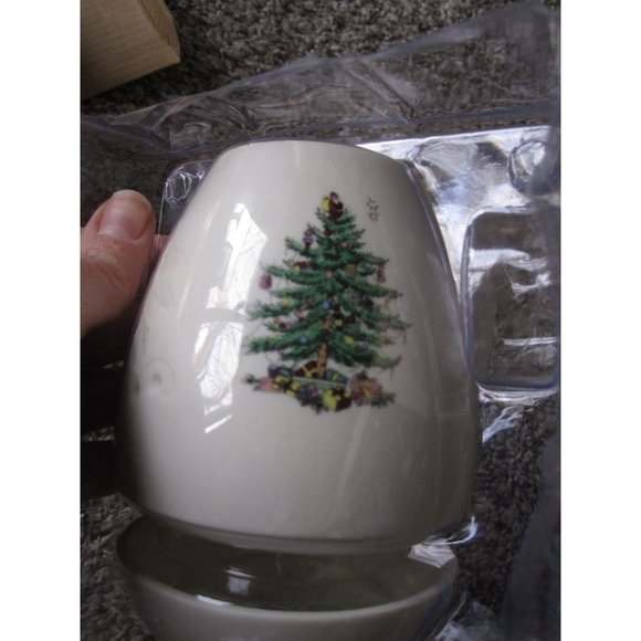 NEW Spode Christmas Tree Lithophane Tea Light Candle Holder Beautiful Ceramic - Picture 3 of 6